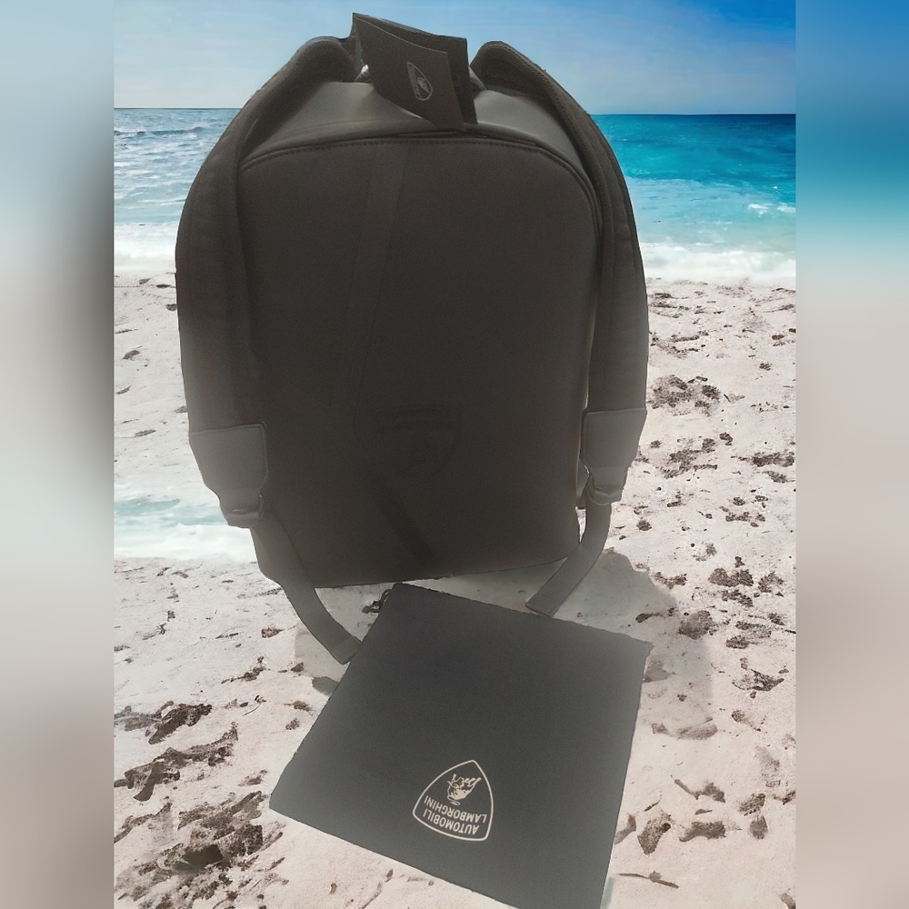 Lamborghini black luxury backpack with dust bag